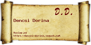 Dencsi Dorina névjegykártya
